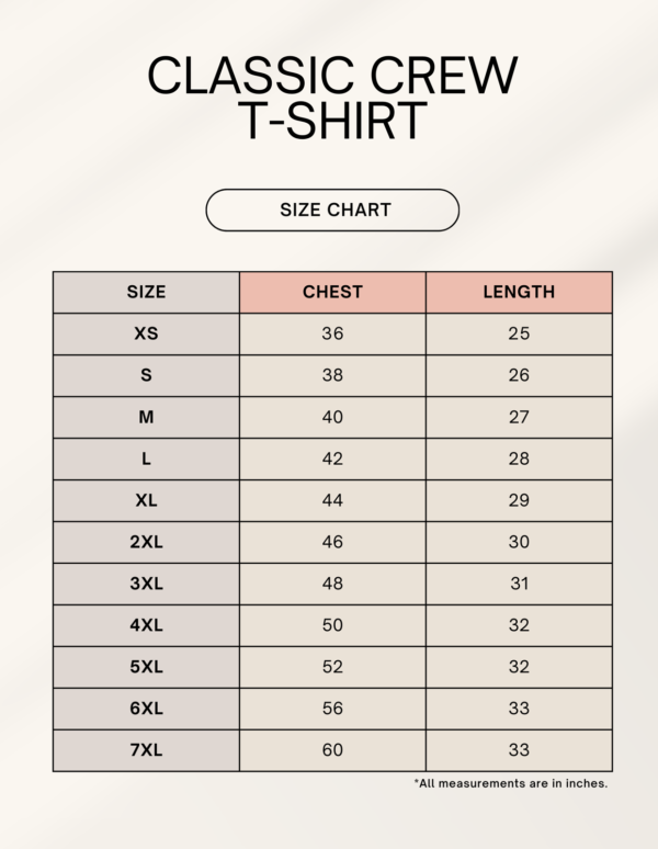 The Leaders Community | T-shirt Size Chart