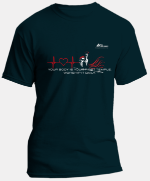 Your Body Is Your First Temple | Regular Round Neck Tshirt | Petrol Blue