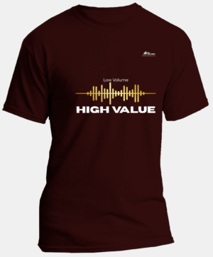 Low Volume High Value | Regular Unisex Round neck Tshirt | Maroon