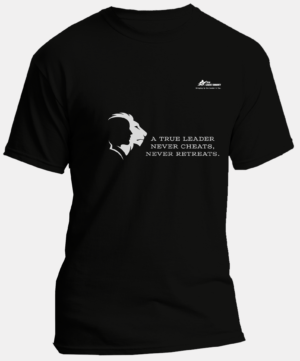 A True Leader Never Cheats Never Retreats | Regular Round Neck Tshirt | Black