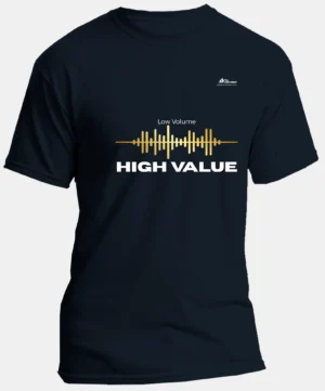 Low Volume High Value | Regular Unisex Round neck Tshirt | Navy Blue