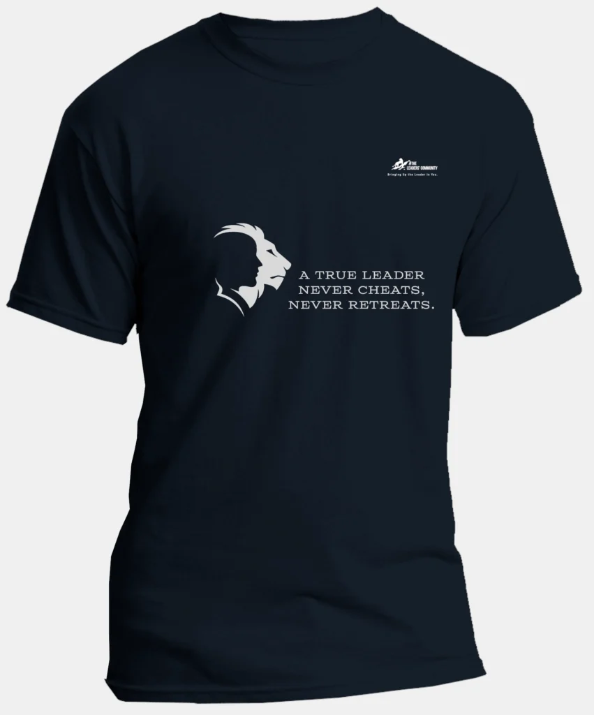A True Leader Never Cheats Never Retreats | Regular Round Neck Tshirt | Navy Blue