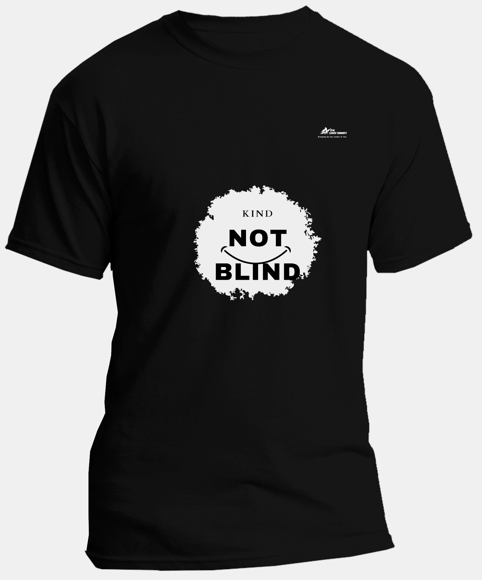 Kind Not Blind | Regular Unisex Round Neck T-shirt | Black