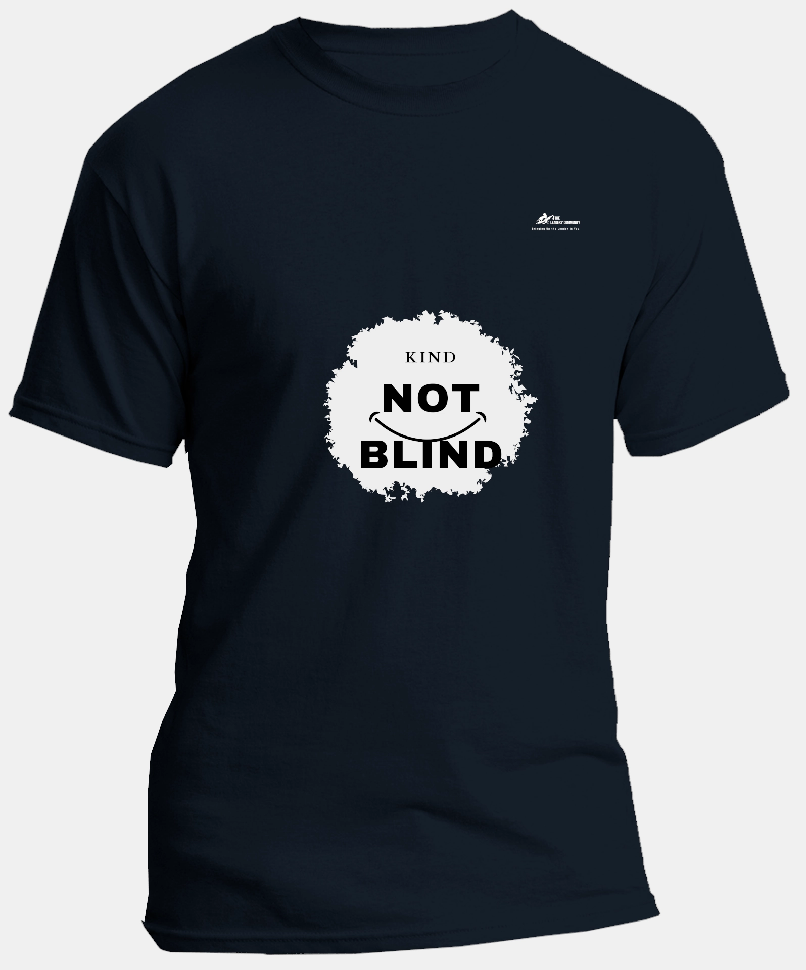 Kind Not Blind | Regular Unisex Round Neck T-shirt | Navy Blue