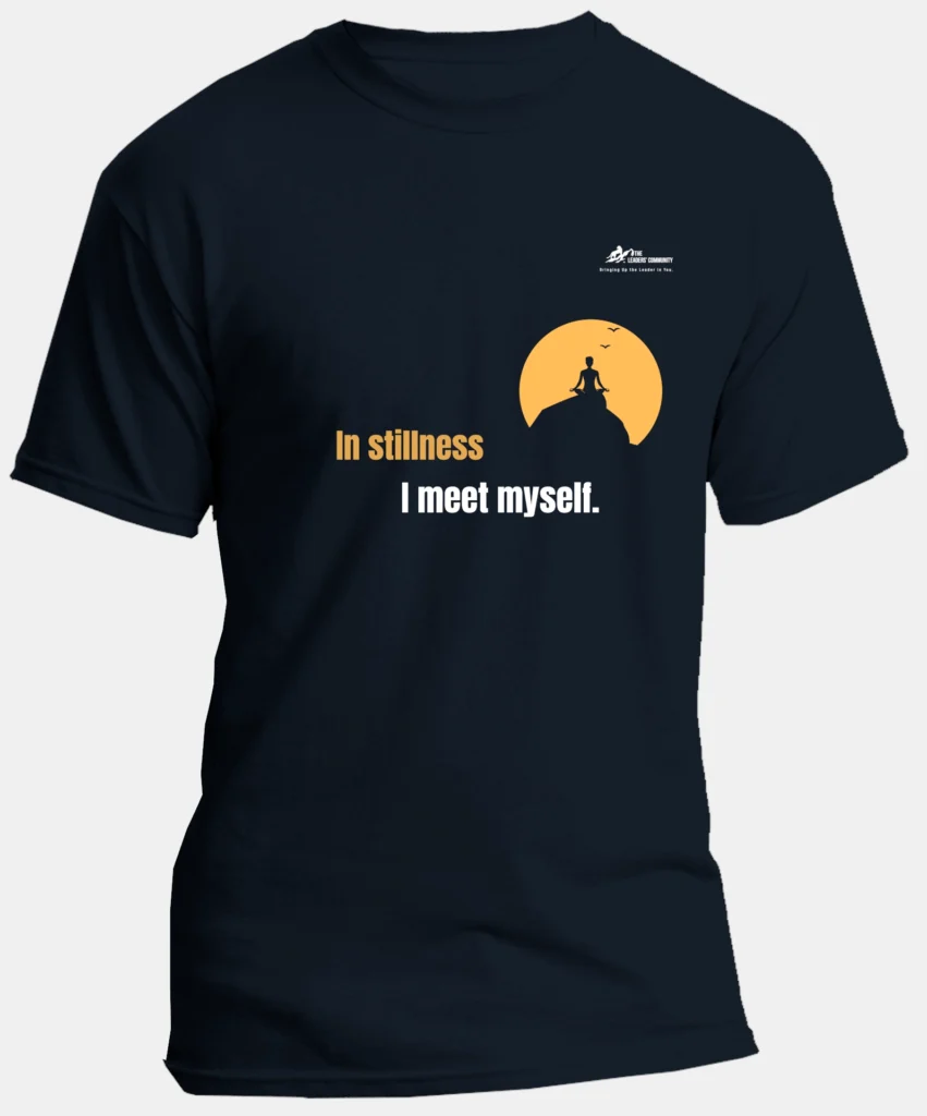 In Stillness I meet Myself | Regular Round Neck Tshirt | Navy Blue
